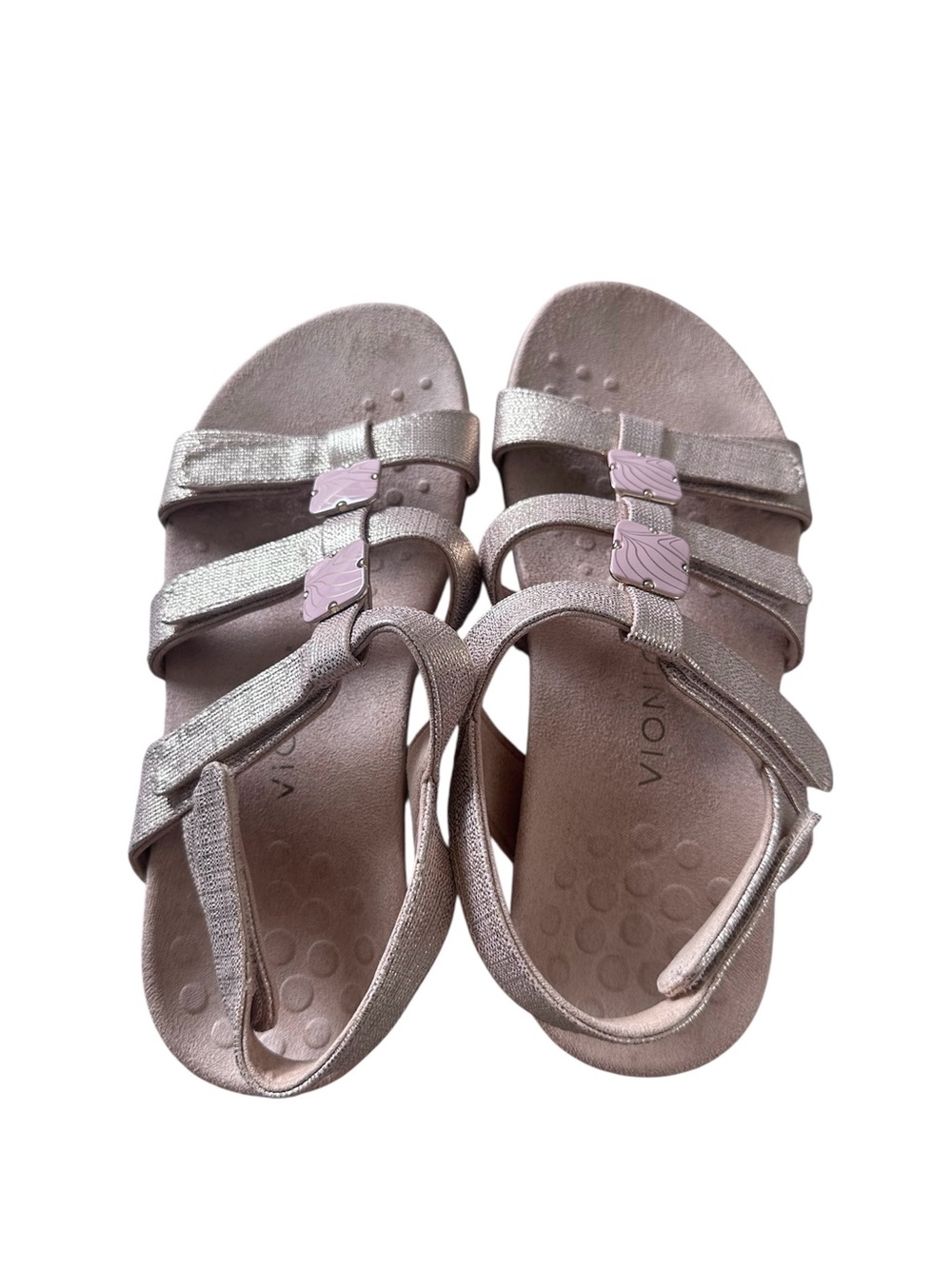 Vionic Gold Metallic Sandals | Size 8 | Low Heel, strap